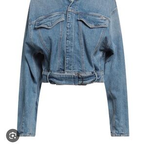 MOTHER Blue Cropped Jean Jacket Modern Style
